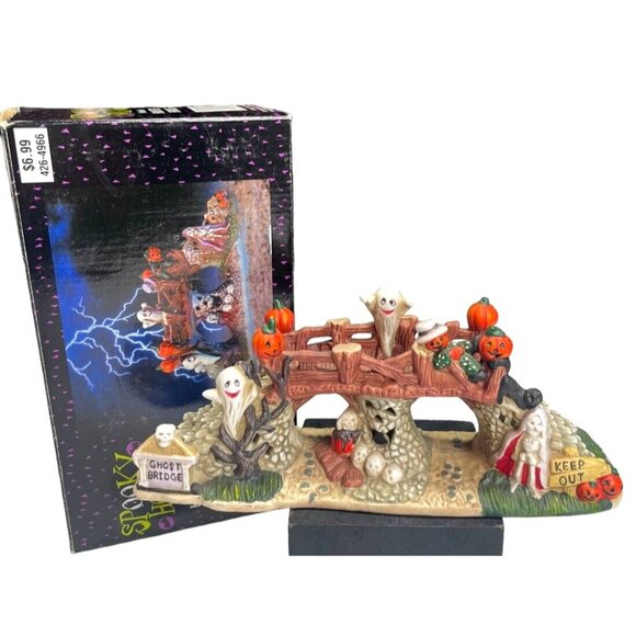 Vintage 2000's Spooky Hollow Porcelain Halloween Village Eerie Tree Arch - Picture 2 of 13